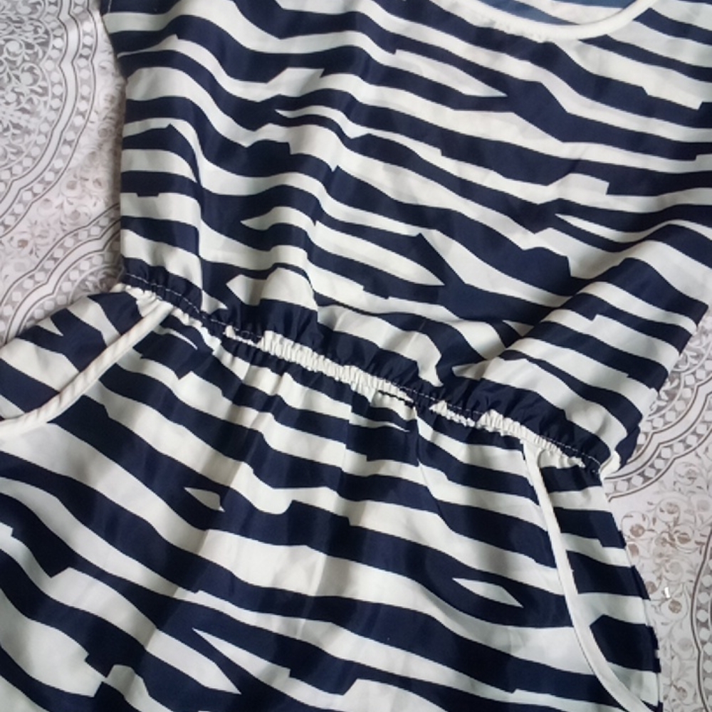 Blue and white striped dress - Picture 7 of 13